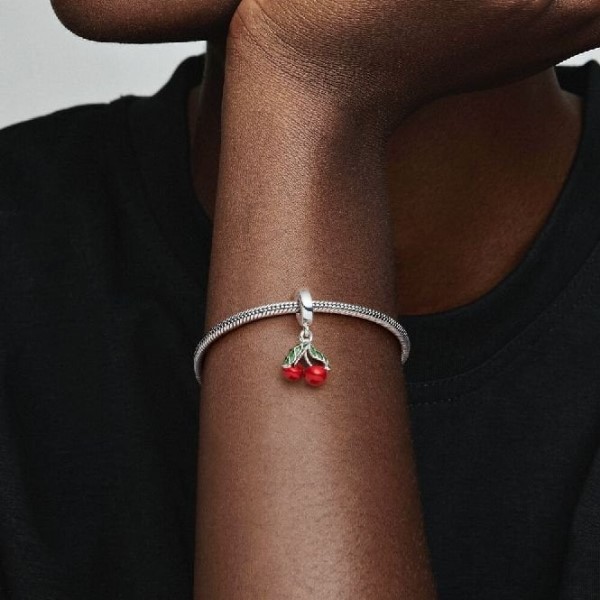 Asymmetrical Cherry Fruit Dangle Charms Pandora Suomi