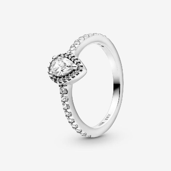 Classic Teardrop Halo Ring Pandora Suomi