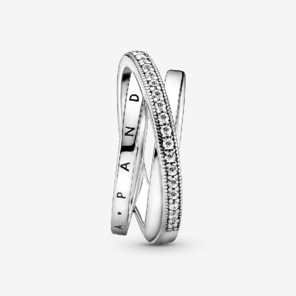 Crossover Pave Muoti Triple Band Ring Pandora Suomi