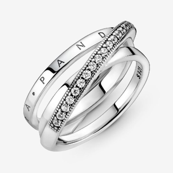 Crossover Pave Triple Fashion Band Ring Pandora Suomi