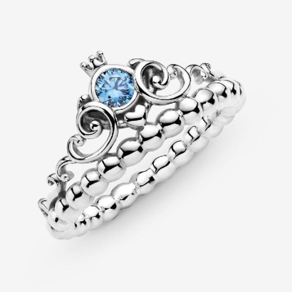 Disney Brand Pandora Suomi Cinderella Blue Tiara Ring
