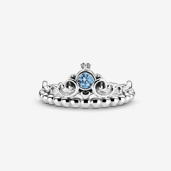 Disney Cinderella Blue Tiara Ring Pandora Suomi
