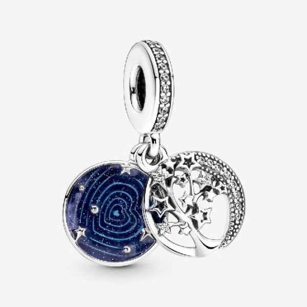 Double Dangle Tree  Galaxy Moon Charm Pandora Suomi