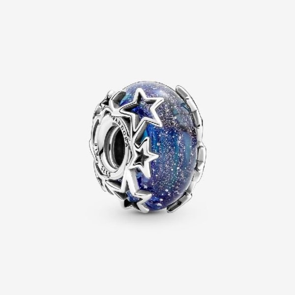 Galaxy Blue  Star Murano Charm Pandora Suomi