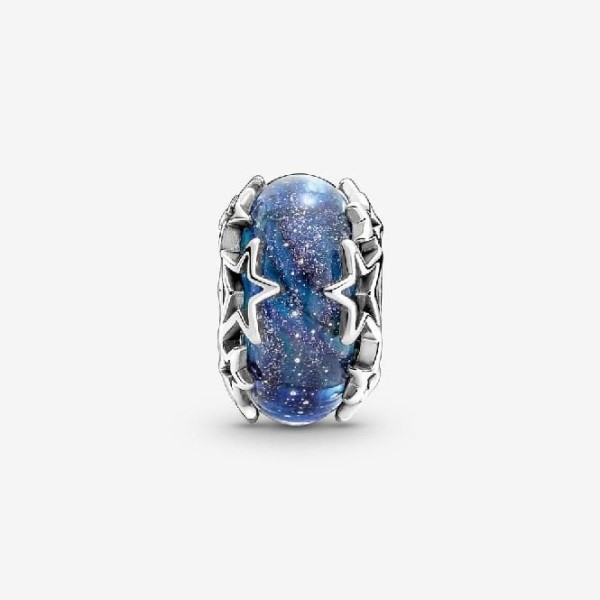 Galaxy Blue  Star Murano Charm Pandora Suomi