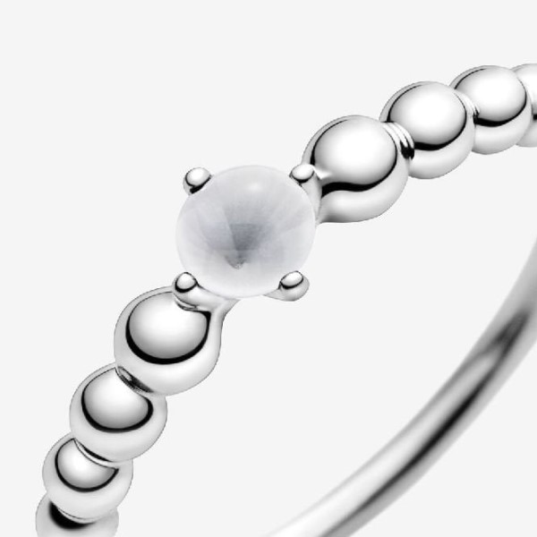 Huhtikuu Birthstone Helmillä Pandora Suomi Merkkisormus