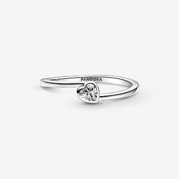 Kirkas Kallistettu Sydän Solitaire Ring Pandora Suomi