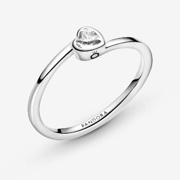 Kirkas Kallistettu Sydän Solitaire Ring Pandora Suomi