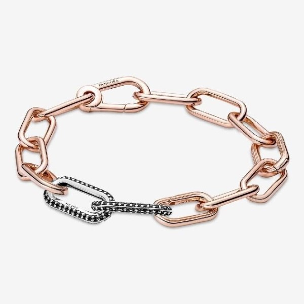 Me Styling Hopea Musta Pave Double Chain Link Pandora Suomi