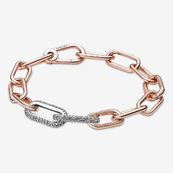 Me Styling Hopea Valkoinen Pave Double Chain Link Pandora Suomi