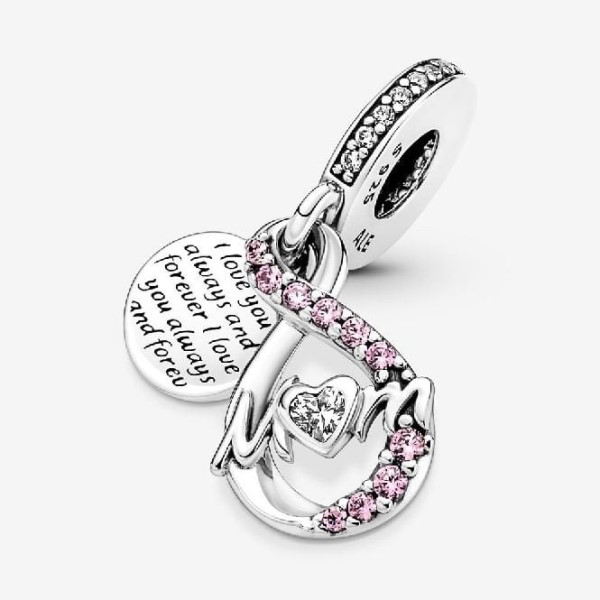 Mum Infinity Pave Double Dangle Charms Pandora Suomi