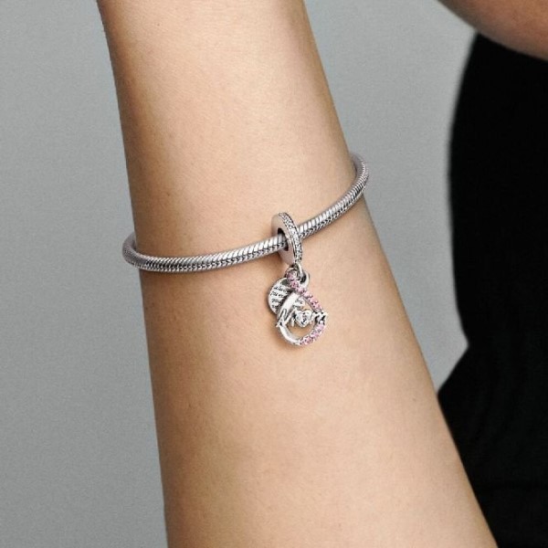 Mum Infinity Pave Double Dangle Charms Pandora Suomi
