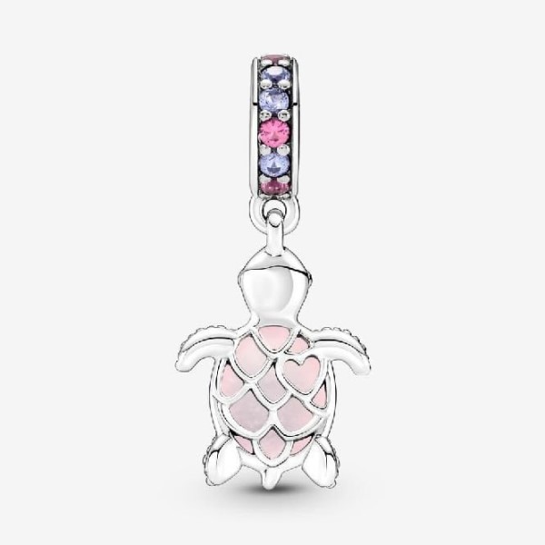 Murano Glass Pink Sea Turtle Dangle Charms Pandora Suomi