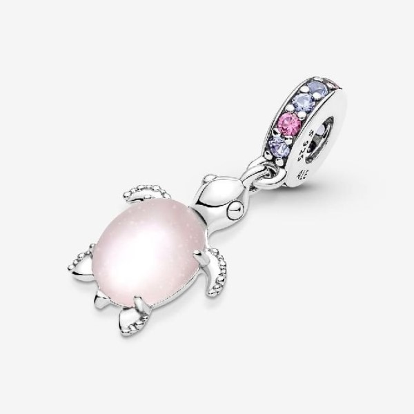 Murano Glass Pink Sea Turtle Dangle Charms Pandora Suomi