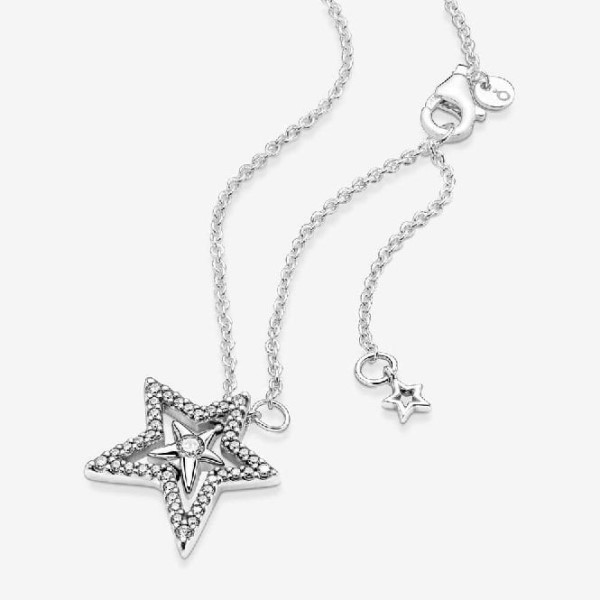 Pave Asymmetric Star Collier Kaulakoru Pandora Suomi