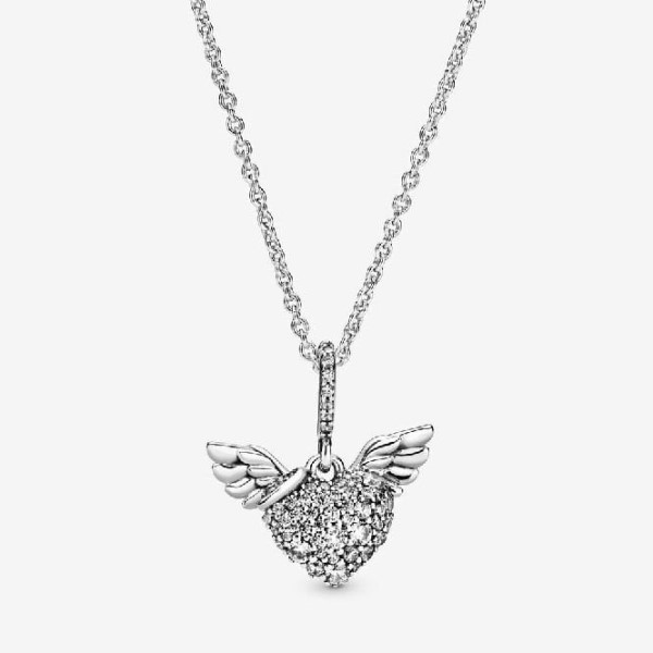 Pave Heart  Angel Wings Kaulakoru Pandora Suomi