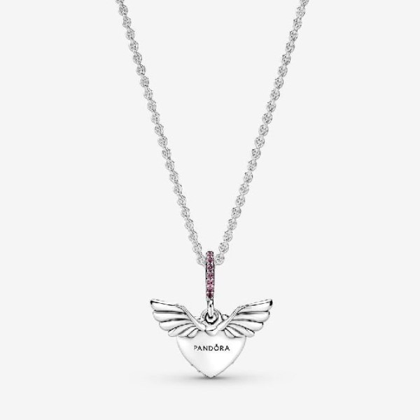 Pink Pave Heart  Angel Wings Kaulakoru Pandora Suomi