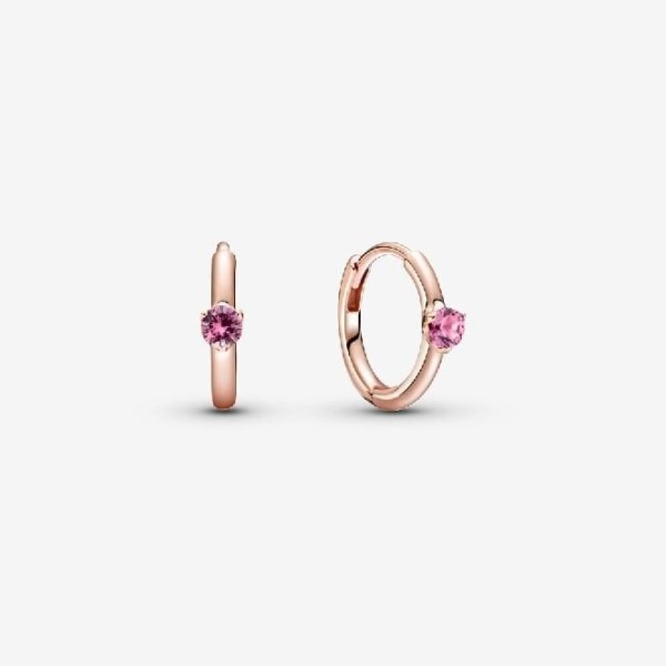 Pink Solitaire Huggie Hoop Earrings Pandora Suomi