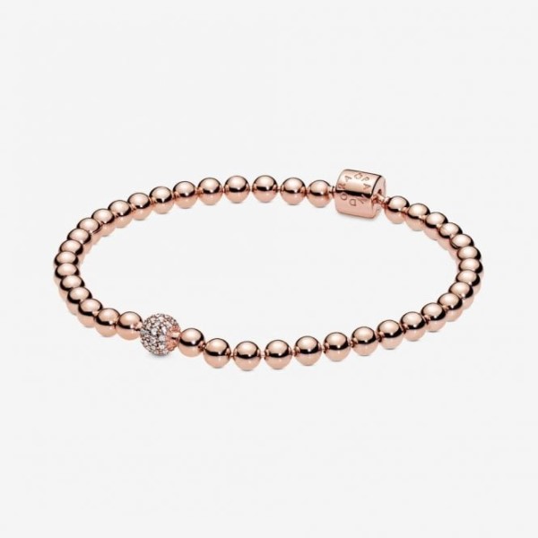 Rose Beads  Pave Pandora Suomi Bracelet