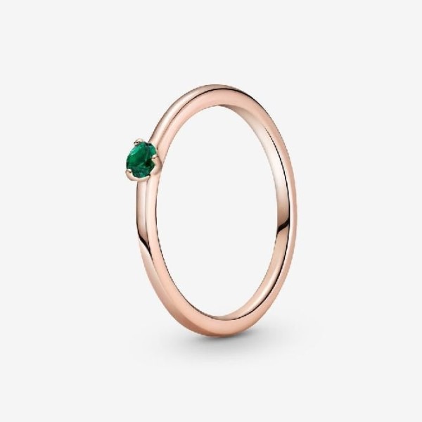 Rose Green Solitaire Pandora Suomi Ring