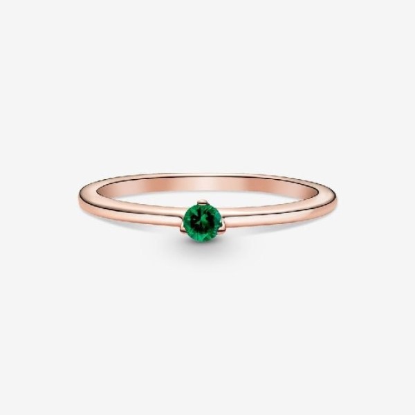 Rose Green Solitaire Ring Pandora Suomi
