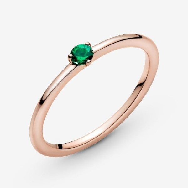 Rose Green Solitaire Ring Pandora Suomi