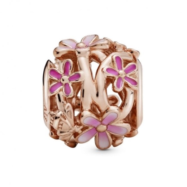 Rose Openwork Pink Daisy Charms Pandora Suomi