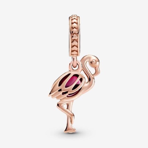 Rose Pink Murano Glass Flamingo Dangle Charms Pandora Suomi