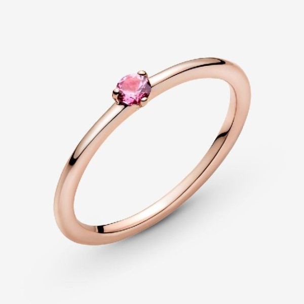 Rose Pink Pandora Suomi Solitaire Ring