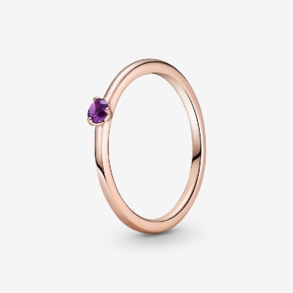 Rose Purple Solitaire Ring Pandora Suomi