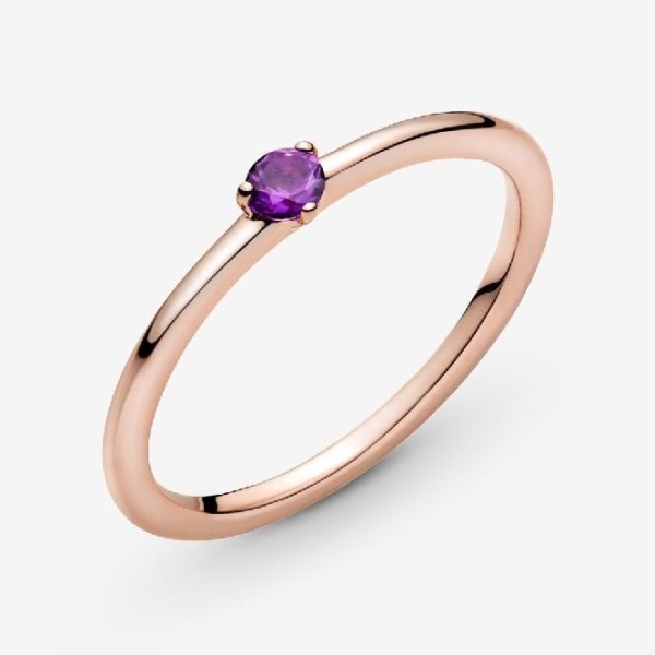 Rose Purple Solitaire Ring Pandora Suomi