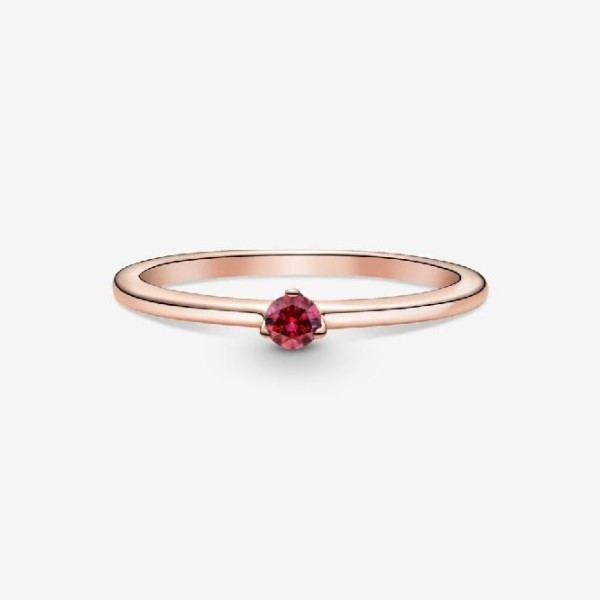 Rose Red Solitaire Pandora Suomi Ring