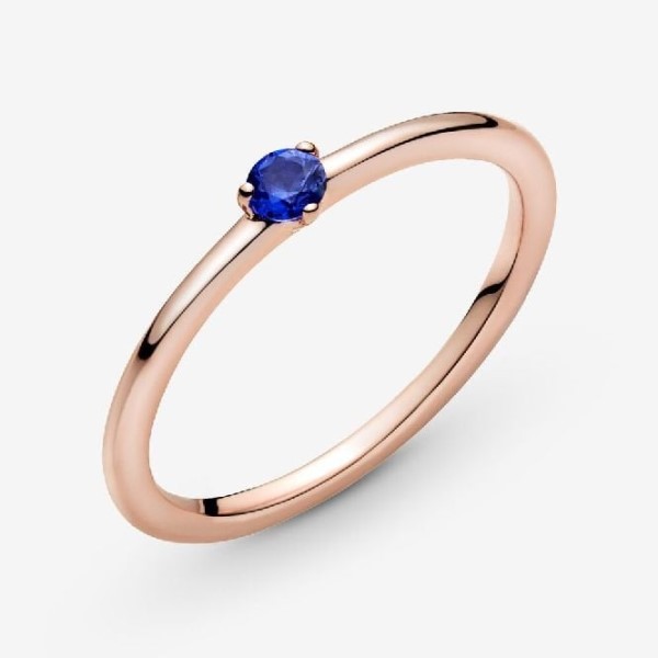 Rose Stellar Blue Solitaire Ring Pandora Suomi