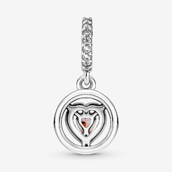 Sparkling Double Halo Heart Dangle Charms Pandora Suomi