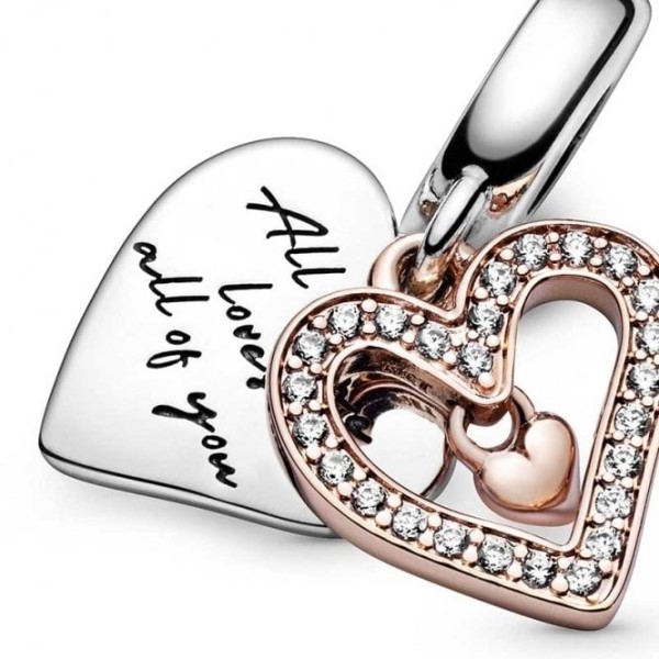 Sparkling Freehand Heart Dangle Charms Pandora Suomi