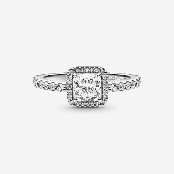 Square Pandora Suomi Sparkle Halo Ring