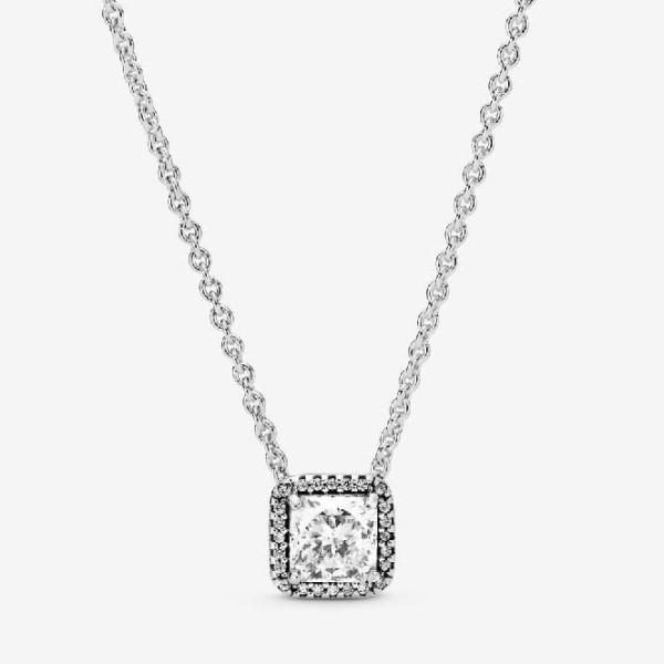 Square Sparkle Halo Necklace Pandora Suomi