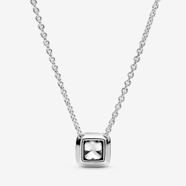 Square Sparkle Halo Necklace Pandora Suomi