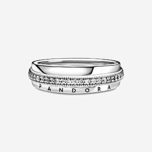 Triple Band Pave Ring Pandora Suomi