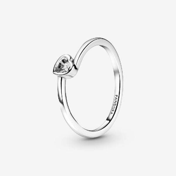 Kirkas Kallistettu Sydän Solitaire Ring Pandora Suomi