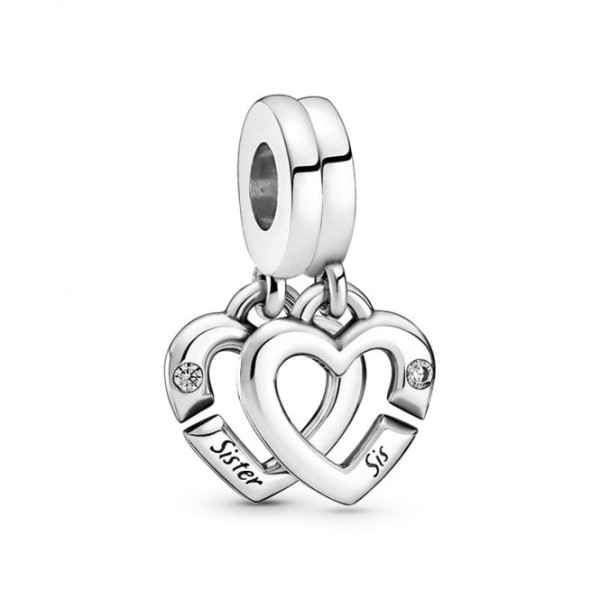 Linkitetty Sisar Sydämet Split Dangle Charms Pandora Suomi