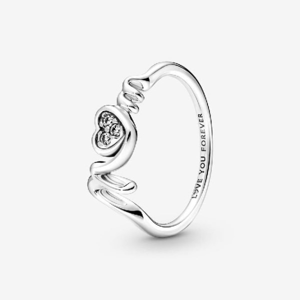 Mum Pave Heart Ring Muoti Pandora Suomi
