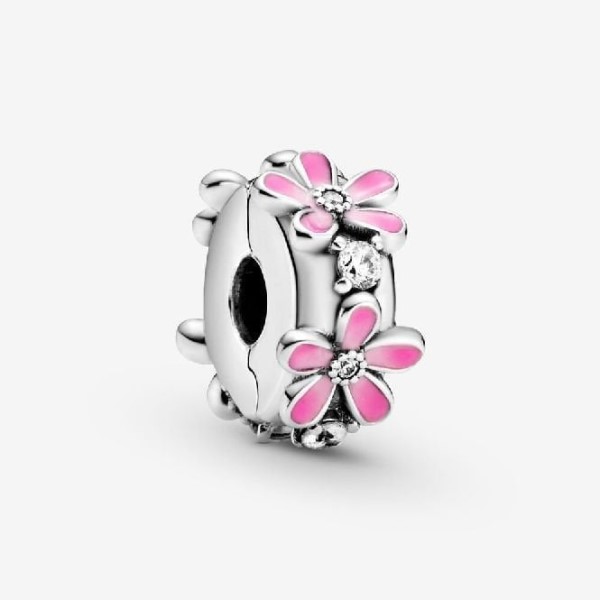 Pink Daisy Kukka Clip Charm Pandora Suomi