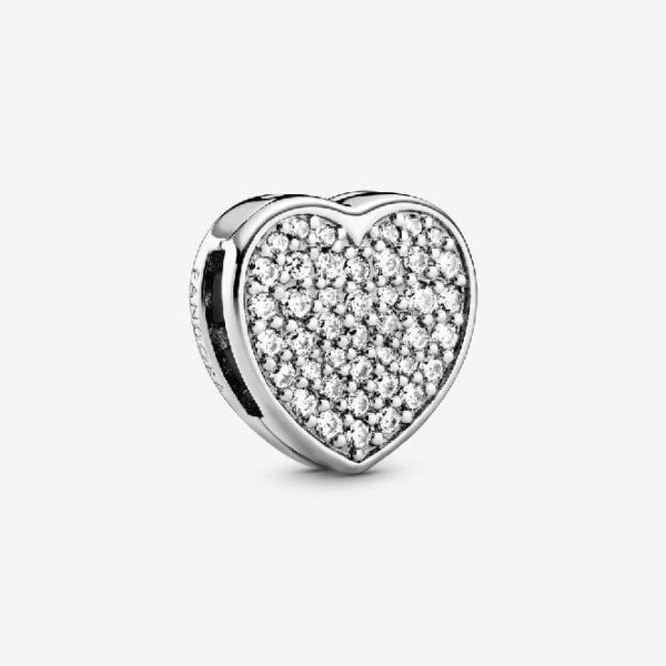 Heijastukset Pave Heart Clip Charm Pandora Suomi