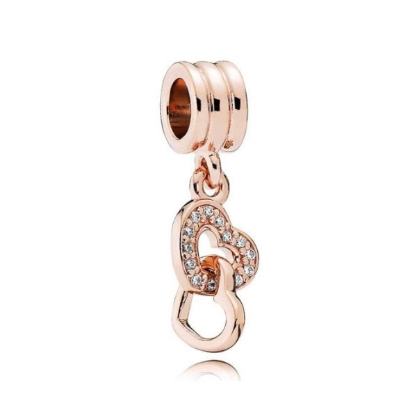Rose Interlocked Hearts Dangle Charms Pandora Suomi