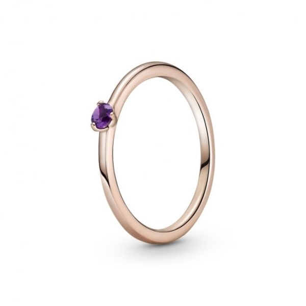 Rose Purple Solitaire Pandora Suomi Ring