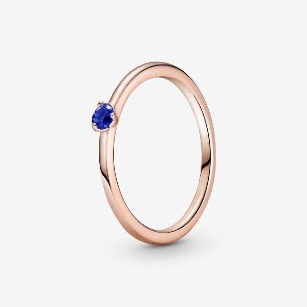 Rose Stellar Blue Solitaire Ring Pandora Suomi