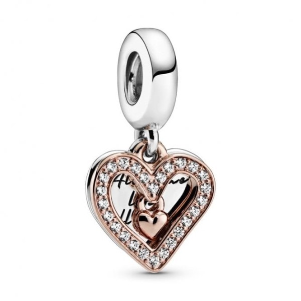 Sparkling Freehand Heart Dangle Charms Pandora Suomi